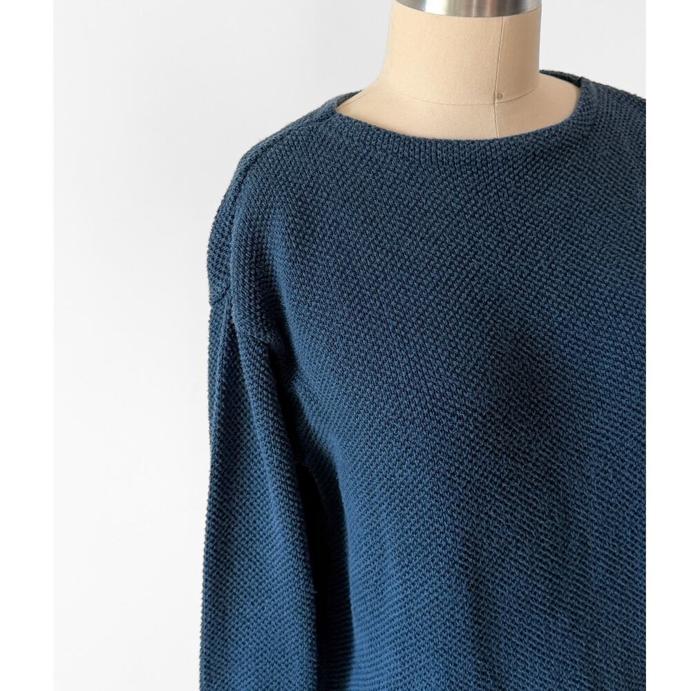 Chris Triola Teal Blue 100% Cotton Textured Boatneck Hand Made Top (S) - Picture 7 of 9